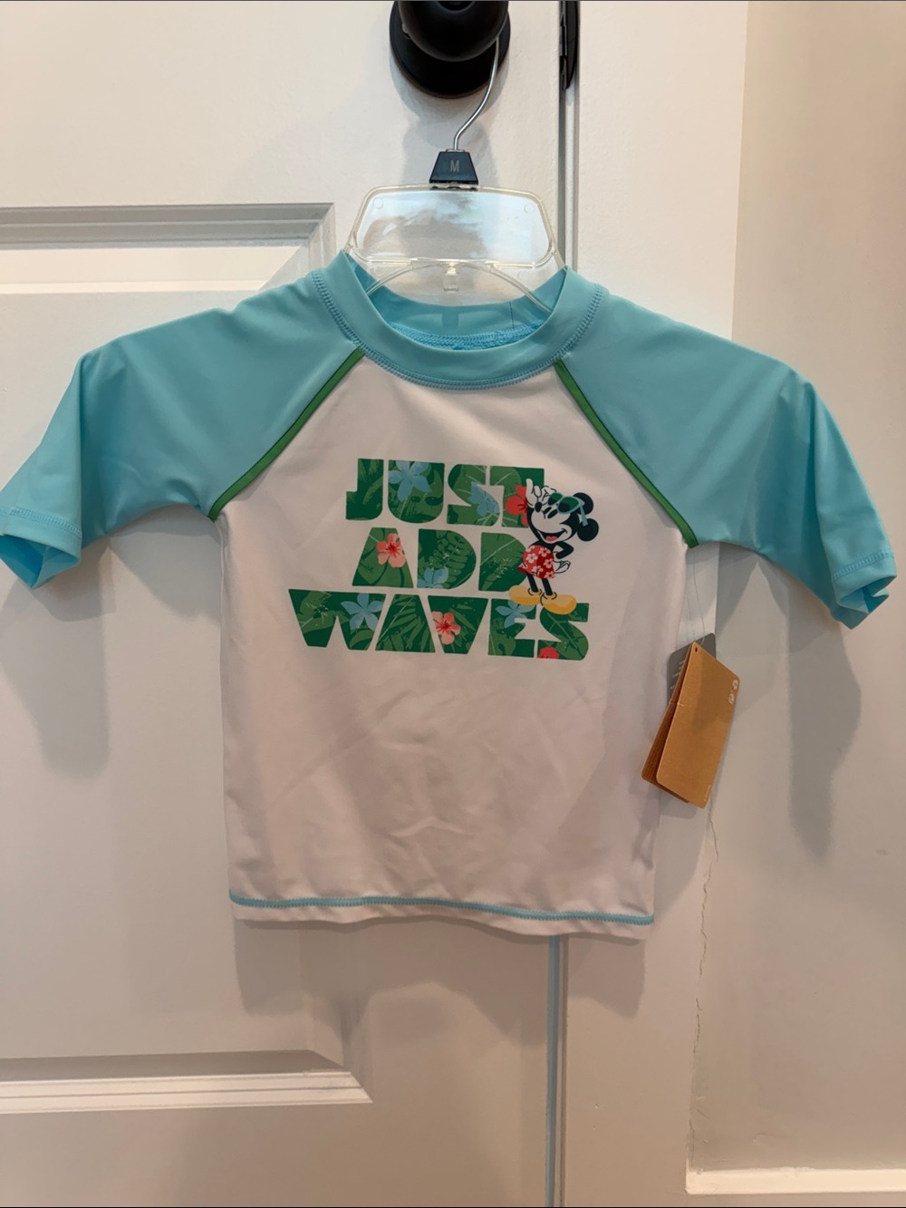 Disney Kids Light Blue & White 'Just Add Waves' Rashguard